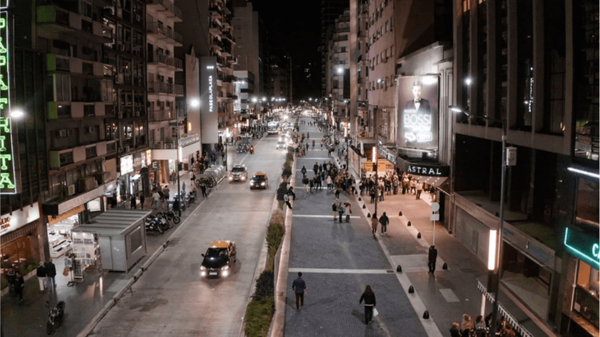 Avenida Corrientes para pedestres