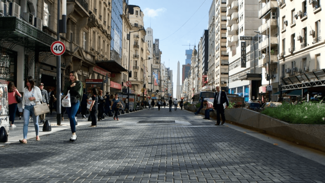 Avenida Corrientes para pedestres